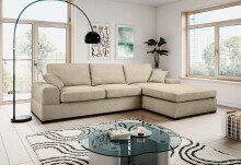 Ecksofa >Veda< in beige, Strukturstoff -...