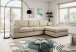 Ecksofa >Veda< in beige, Strukturstoff - 308x90x186cm (BxHxT)