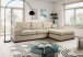 Ecksofa >Veda< in beige, Strukturstoff - 308x90x186cm (BxHxT)