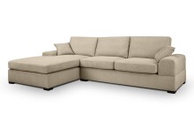 Ecksofa >Veda< in beige, Strukturstoff - 308x90x186cm (BxHxT)