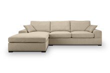 Ecksofa >Veda< in beige, Strukturstoff - 308x90x186cm (BxHxT)