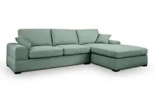 Ecksofa >Veda< in petrol, Strukturstoff - 308x90x186cm (BxHxT)