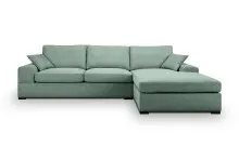 Ecksofa >Veda< in petrol, Strukturstoff - 308x90x186cm (BxHxT)