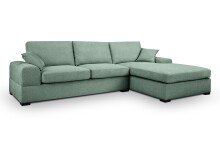 Ecksofa >Veda< in petrol, Strukturstoff - 308x90x186cm (BxHxT)