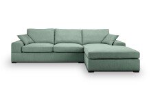 Ecksofa >Veda< in petrol, Strukturstoff - 308x90x186cm (BxHxT)