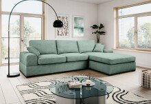 Ecksofa >Veda< in petrol, Strukturstoff -...
