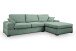 Ecksofa >Veda< in petrol, Strukturstoff - 308x90x186cm (BxHxT)