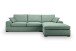 Ecksofa >Veda< in petrol, Strukturstoff - 308x90x186cm (BxHxT)