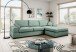 Ecksofa >Veda< in petrol, Strukturstoff - 308x90x186cm (BxHxT)