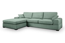 Ecksofa >Veda< in petrol, Strukturstoff - 308x90x186cm (BxHxT)