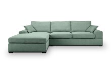 Ecksofa >Veda< in petrol, Strukturstoff - 308x90x186cm (BxHxT)