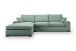 Ecksofa >Veda< in petrol, Strukturstoff - 308x90x186cm (BxHxT)