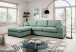 Ecksofa >Veda< in petrol, Strukturstoff - 308x90x186cm (BxHxT)