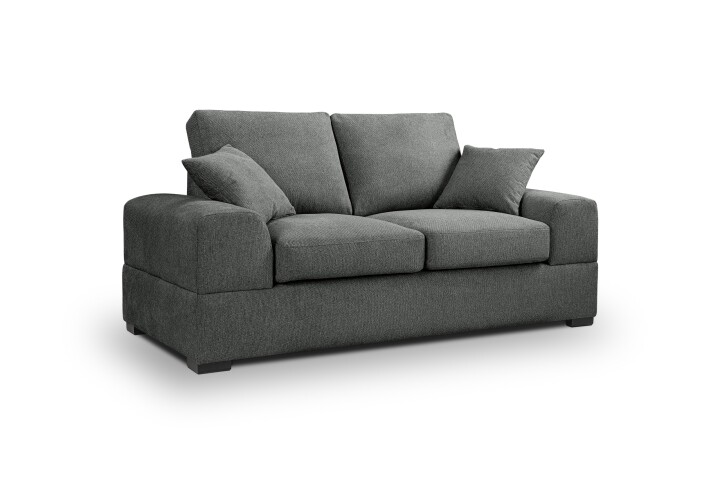 2-Sitzer >Veda< in grau, Strukturstoff - 182x90x93cm (BxHxT)