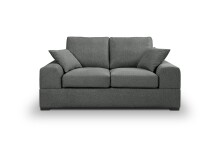 2-Sitzer >Veda< in grau, Strukturstoff - 182x90x93cm (BxHxT)