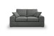 2-Sitzer >Veda< in grau, Strukturstoff - 182x90x93cm (BxHxT)