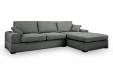 Ecksofa >Veda< in grau, Strukturstoff - 308x90x186cm (BxHxT)