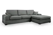 Ecksofa >Veda< in grau, Strukturstoff -...