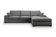 Ecksofa >Veda< in grau, Strukturstoff - 308x90x186cm (BxHxT)