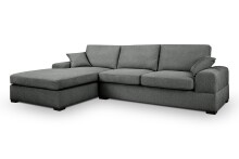 Ecksofa >Veda< in grau, Strukturstoff - 308x90x186cm (BxHxT)