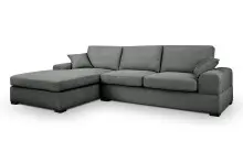 Ecksofa >Veda< in grau, Strukturstoff -...