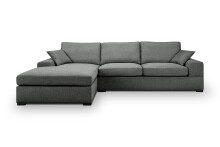 Ecksofa >Veda< in grau, Strukturstoff - 308x90x186cm (BxHxT)