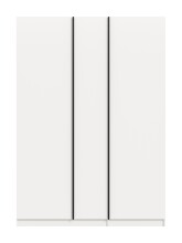 Kleiderschrank >Oakland< in Weiß - 130x183x53cm (BxHxT)