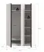 Kleiderschrank >Oakland< in Weiß - 130x183x53cm (BxHxT)