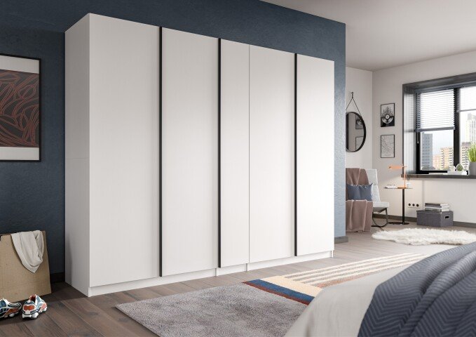Kleiderschrank >Oakland< in Weiß - 230x183x53cm (BxHxT)