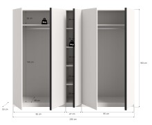 Kleiderschrank >Oakland< in Weiß - 230x183x53cm (BxHxT)