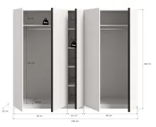 Kleiderschrank >Oakland< in Weiß - 230x183x53cm (BxHxT)