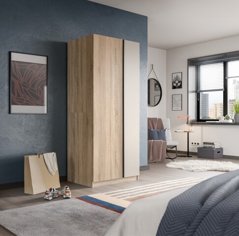 Kleiderschrank >Oakland< in Sonoma Eiche - 80x183x53cm (BxHxT)