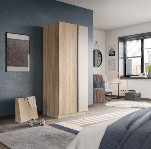 Kleiderschrank >Oakland< in Sonoma Eiche - 80x183x53cm (BxHxT)