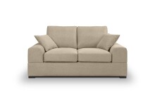 2-Sitzer >Veda< in beige, Strukturstoff - 182x90x93cm (BxHxT)