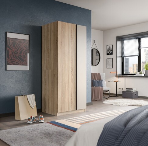 Kleiderschrank >Oakland< in Sonoma Eiche - 80x183x53cm (BxHxT)