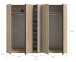 Kleiderschrank >Oakland< in Sonoma Eiche - 230x183x53cm (BxHxT)