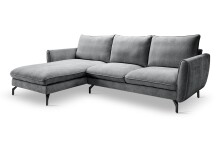 Ecksofa >Toronto< in grau, Webstoff - 259x87x165cm (BxHxT)