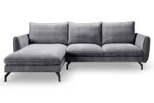 Ecksofa >Toronto< in grau, Webstoff - 259x87x165cm (BxHxT)
