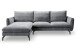 Ecksofa >Toronto< in grau, Webstoff - 259x87x165cm (BxHxT)