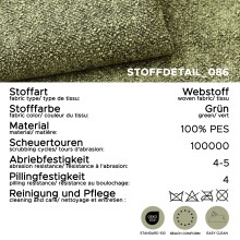 Ecksofa >Toronto< in grün, Webstoff - 259x87x165cm (BxHxT)