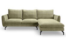 Ecksofa >Toronto< in grün, Webstoff - 259x87x165cm (BxHxT)