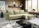 Ecksofa >Toronto< in grün, Webstoff - 259x87x165cm (BxHxT)