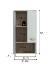 Hängeschrank >Star< in Hellgrün - 34x68x28cm (BxHxT)