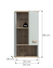 Hängeschrank >Star< in Hellgrün - 34x68x28cm (BxHxT)