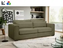 3-Sitzer >Almera< in braun-beige, Cord -...