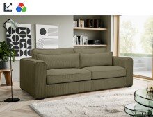 3-Sitzer >Almera< in braun-beige, Cord -...