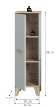 Midischrank >Star< in Hellgrün - 34x116x31cm (BxHxT)