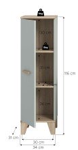 Midischrank >Star< in Hellgrün - 34x116x31cm (BxHxT)