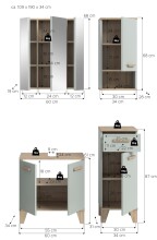 Badezimmer-Set >Star< in Hellgrün - 109x190x34cm (BxHxT)