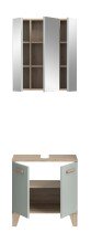 Badezimmer-Set >Star< in Hellgrün - 60x190x34cm (BxHxT)